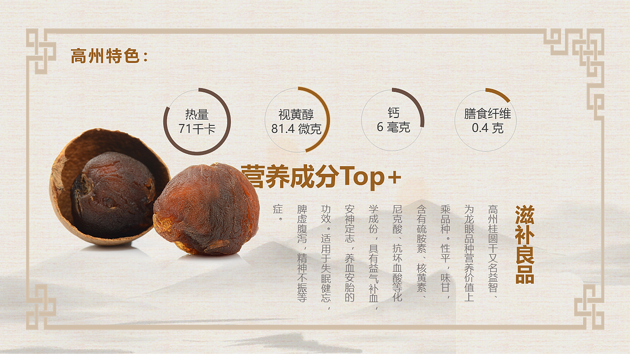 高州桂圆产品介绍PPT（图ZMjUwNDM5Nzk2） - PPT/Keynote - 站酷设计师尼玛帅原创素材 - 站酷ZCOOL