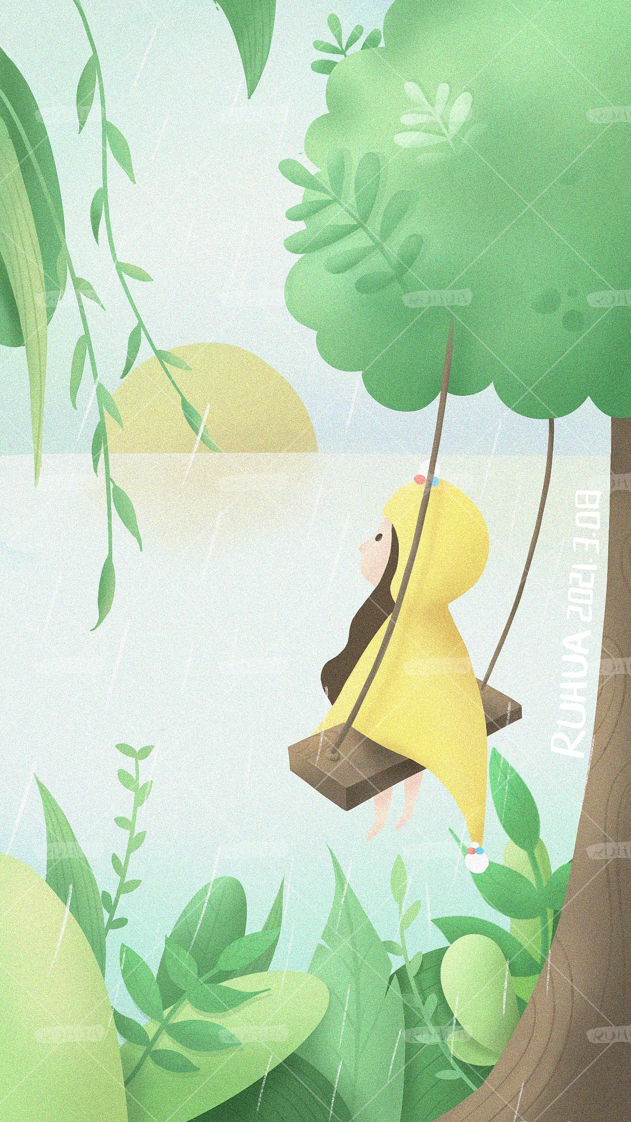 #手绘练习#24节气中国传统节日手绘插画（持续更新）（图ZMjcwNDE2NTA4） - 商业插画 - 站酷设计师我就是如花原创素材 - 站酷ZCOOL