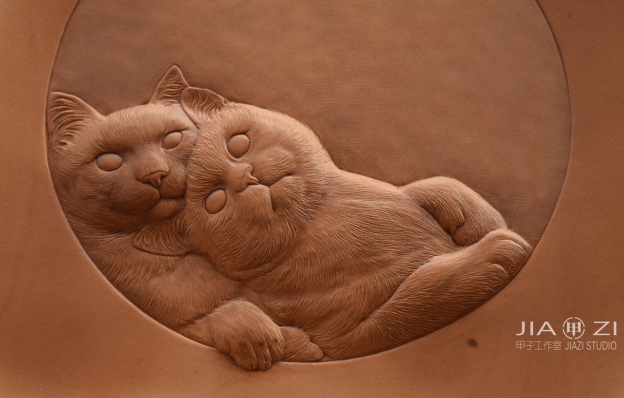 甲子工作室 太原 皮雕作品 有态度的猫