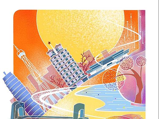 郑州城市建筑插画