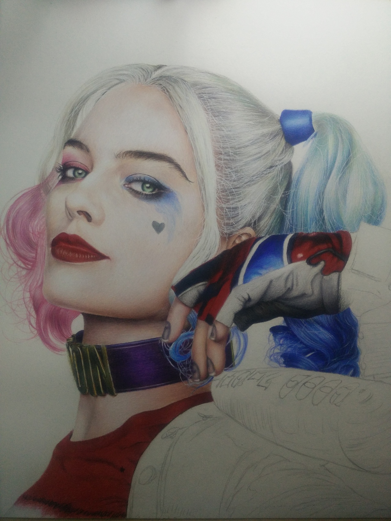 彩铅手绘小丑女