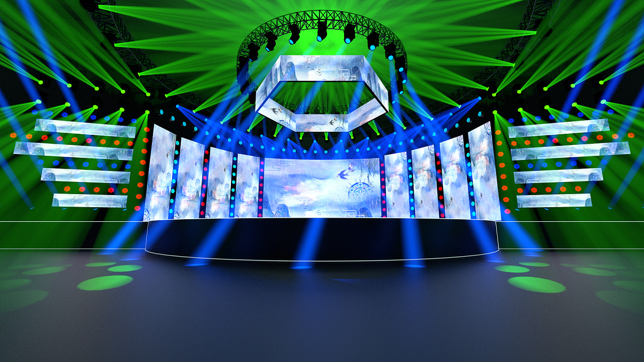 c4d 灯光舞美渲染尝试——某少儿舞蹈汇演舞台设计