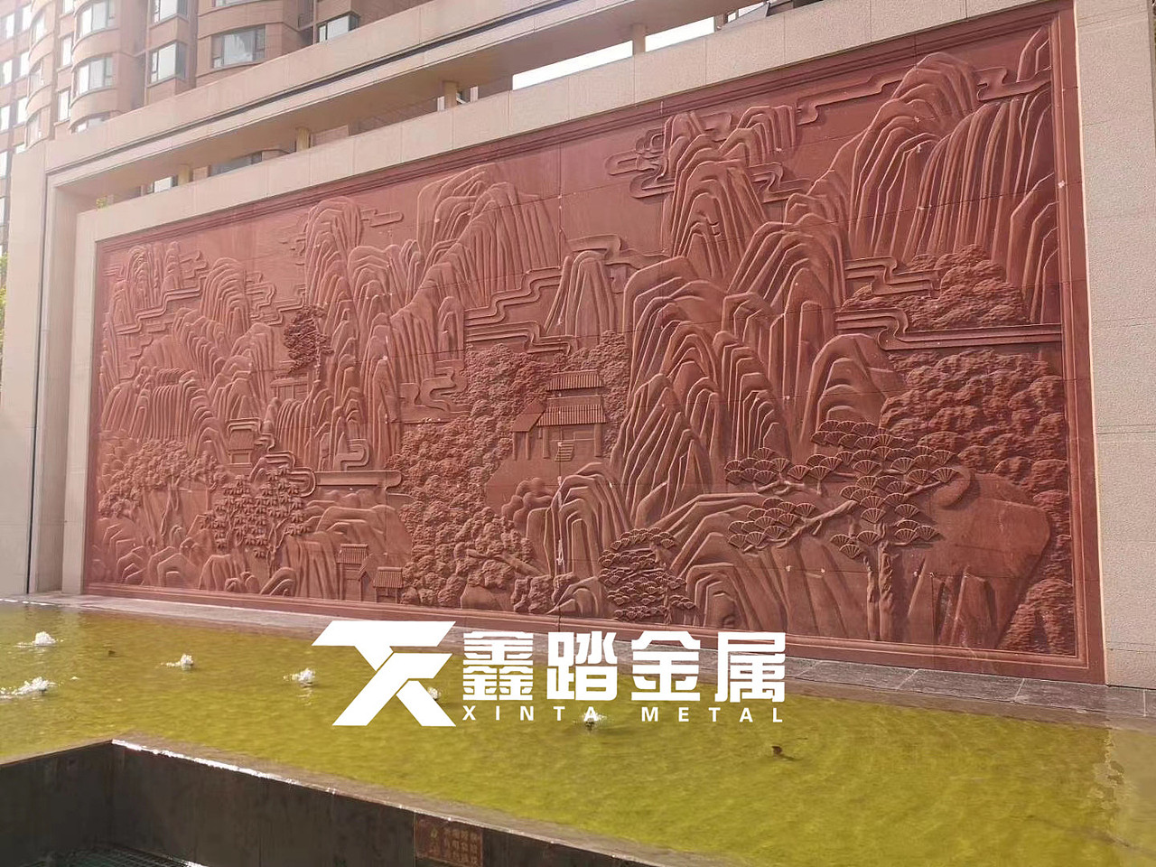 大型景墙铜锻打浮雕壁画 中华传统手工艺制作 