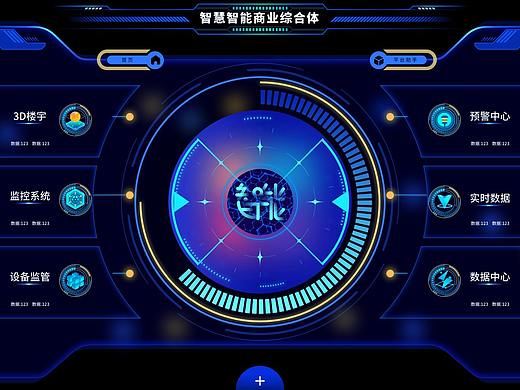 科技机械边框几何图案后台管理系统UI首页
