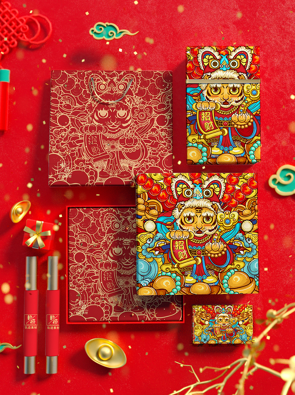 虎年插画老虎插画-国潮喜庆新年设计系列（图ZMjcyMzM5OTcy） - 商业插画 - 站酷设计师木有鱼丸000原创素材 - 站酷ZCOOL