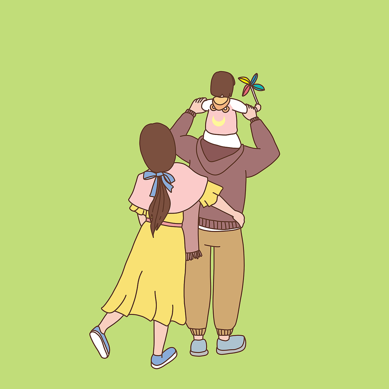 幸福一家人背影系列