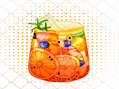 柠檬百香果双响炮插画