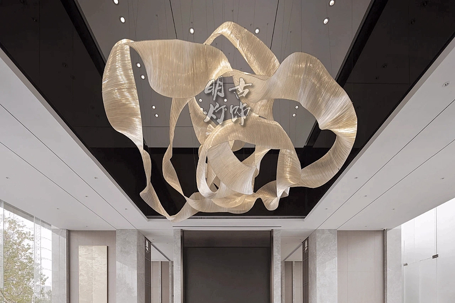 售楼部沙盘飘带吊灯定制