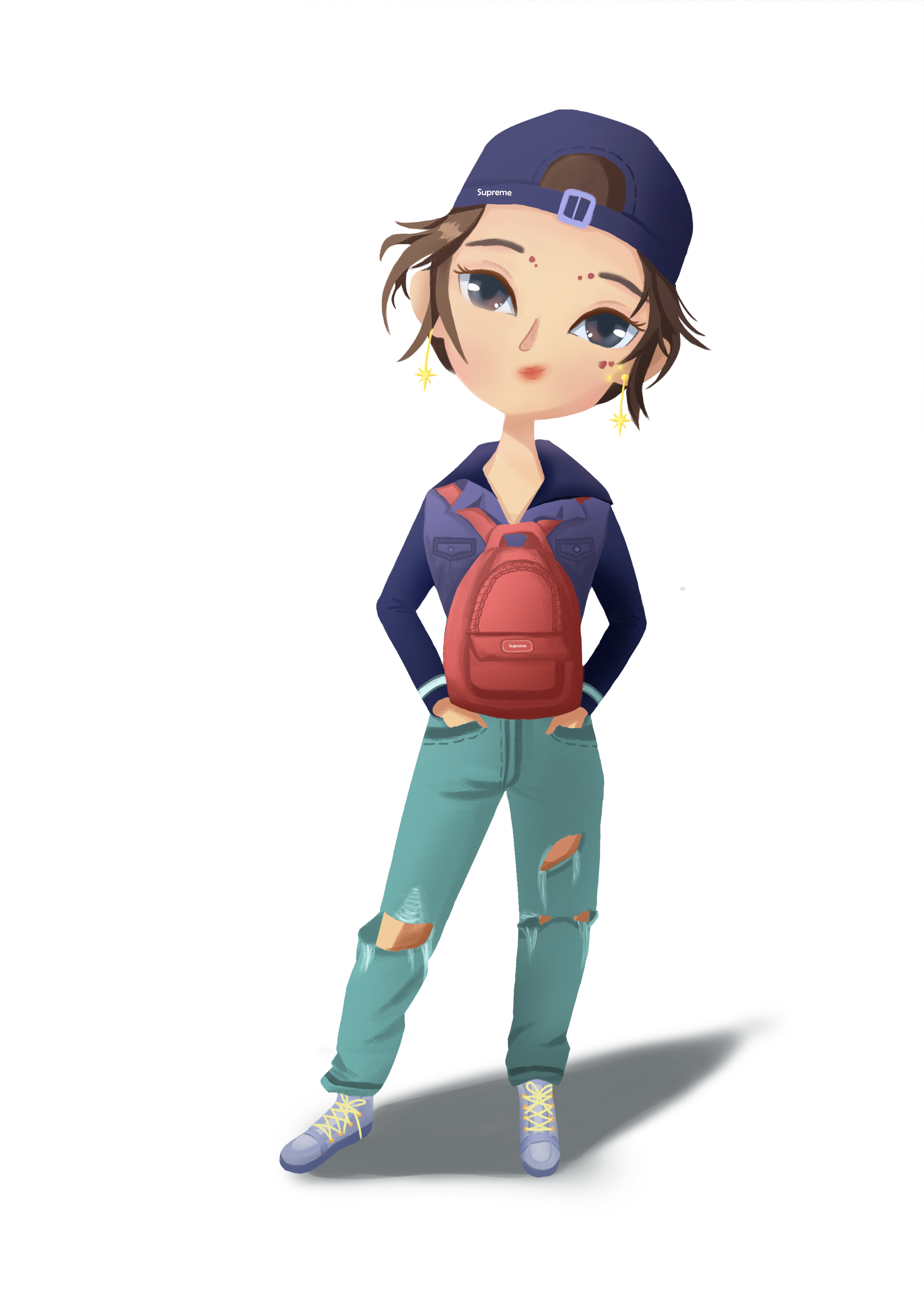 酷酷的小姐姐|插画|创作习作|喵小九爱画画 - 原创作品 - 站酷 (zcool