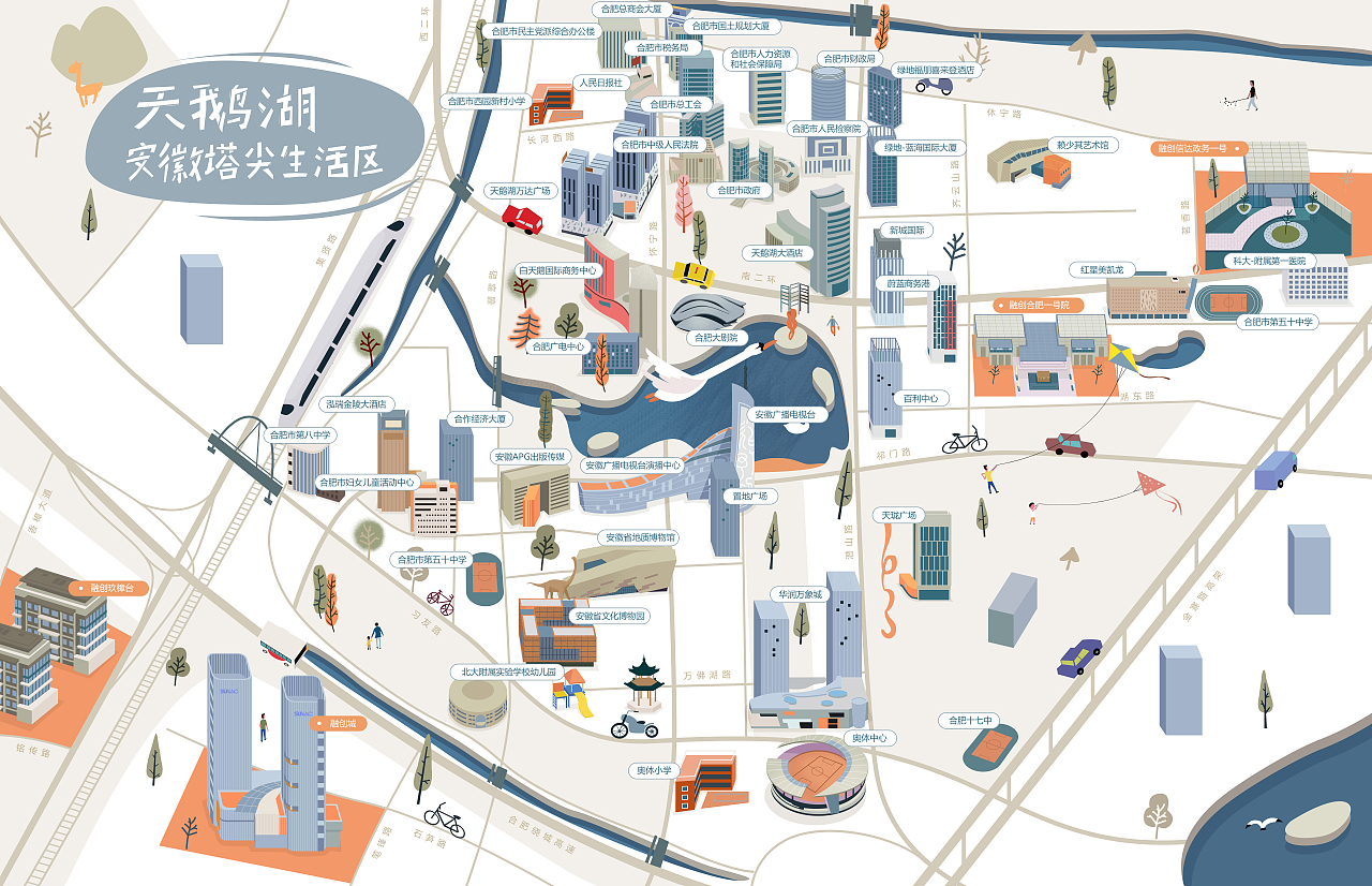 合肥天鹅湖周边地图