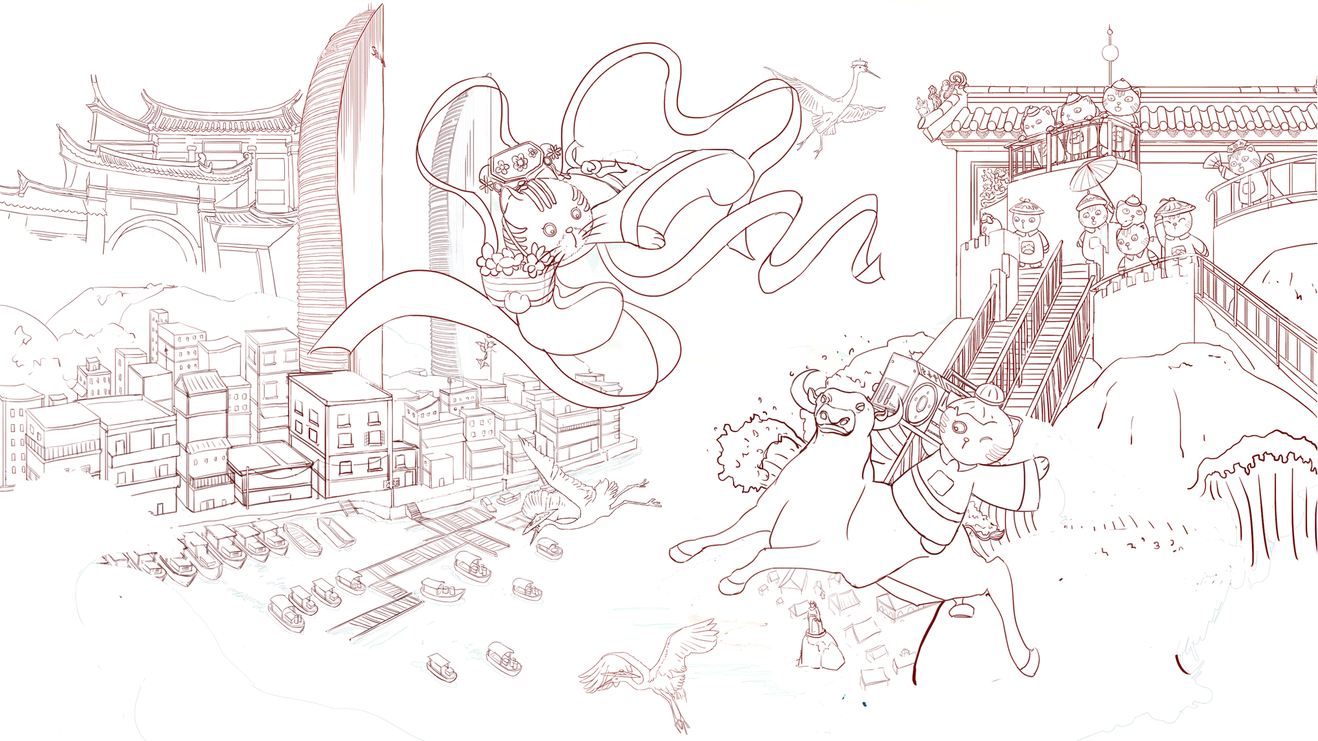世茂&故宫四城文创快闪项目视觉海报（图ZMTU1NjQ3MzY0） - 商业插画 - 站酷设计师holar原创素材 - 站酷ZCOOL