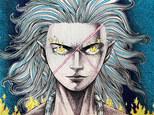 练了一些线描画和马克笔上色