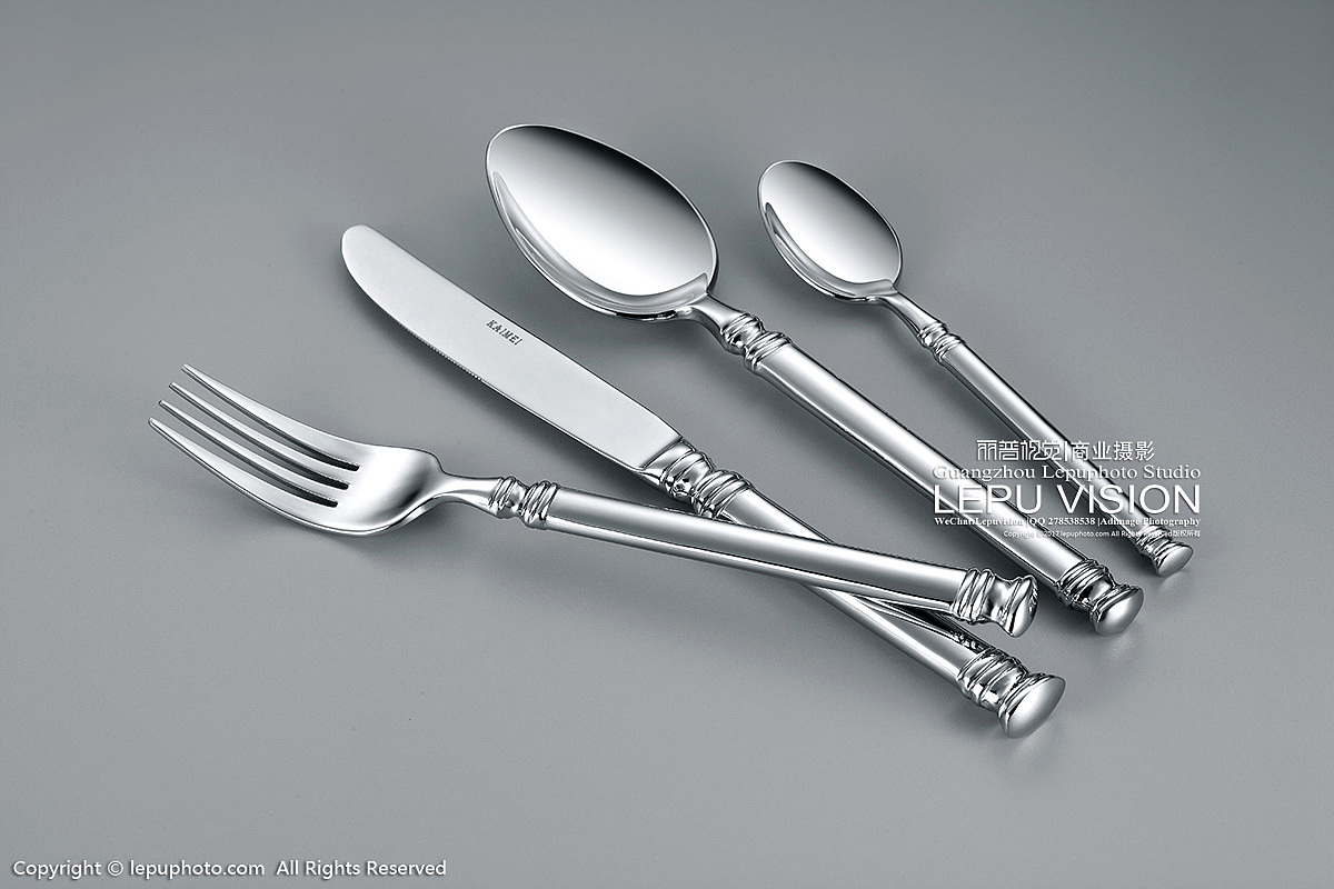 不锈钢餐具金属质感的表现