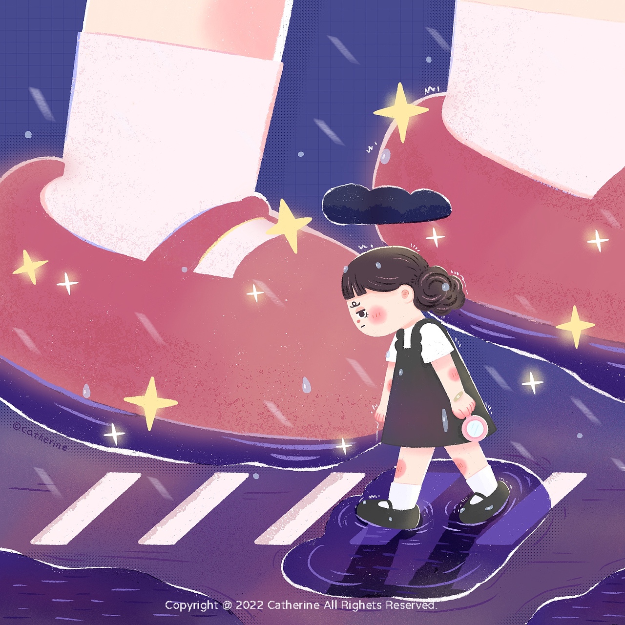 容貌焦虑插画合集2022（图ZMjkwODc3ODky） - 创作习作 - 站酷设计师Catherine_猪小乔原创素材 - 站酷ZCOOL