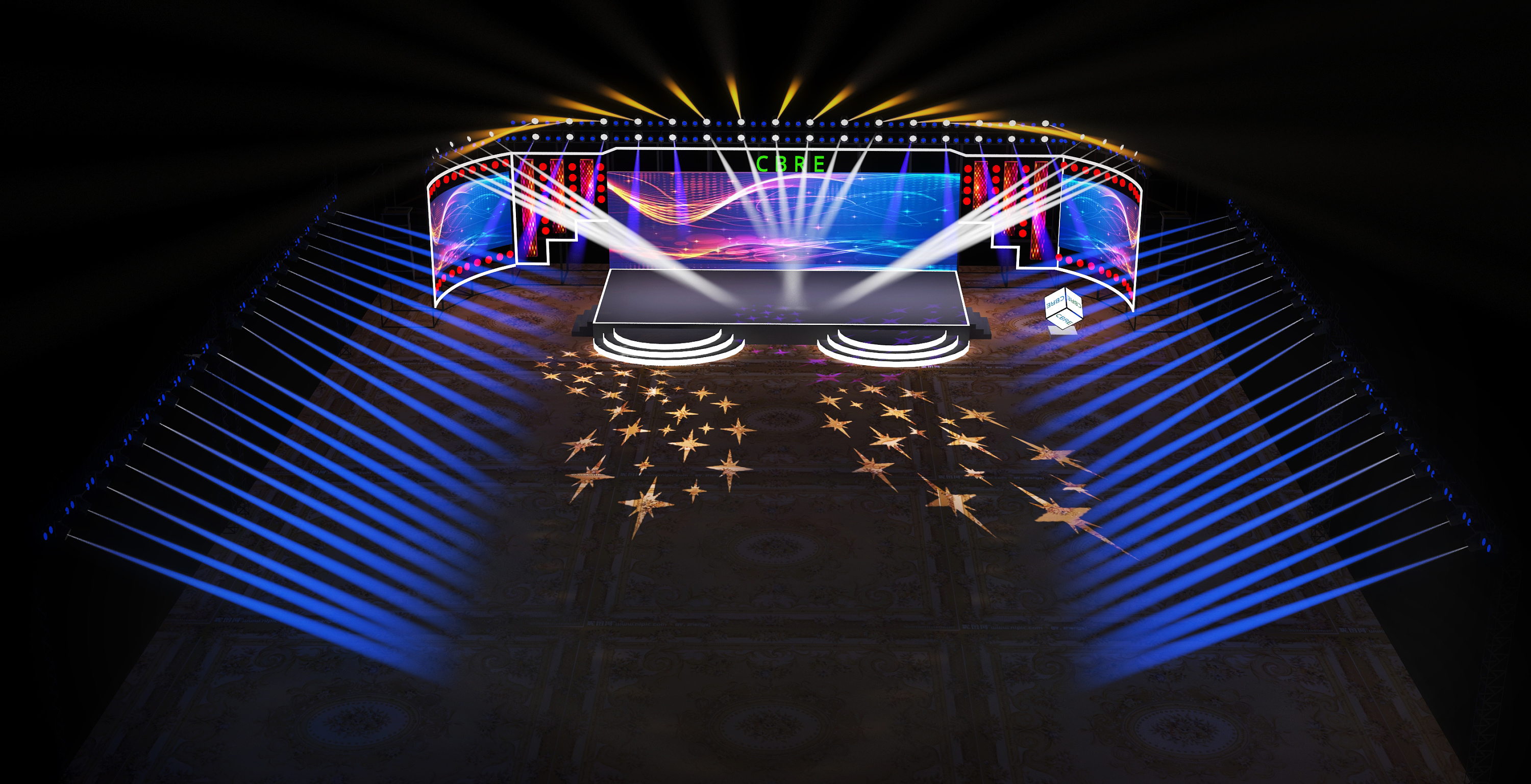 公司年会 舞美设计|三维|场景|飞着做梦 - 原创作品 - 站酷 (zcool)