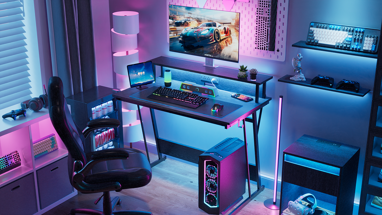 带LED灯的电脑桌产品动画（图ZMzYxMDE4NjA0） - 产品 - 站酷设计师小鱼吃喵原创素材 - 站酷ZCOOL