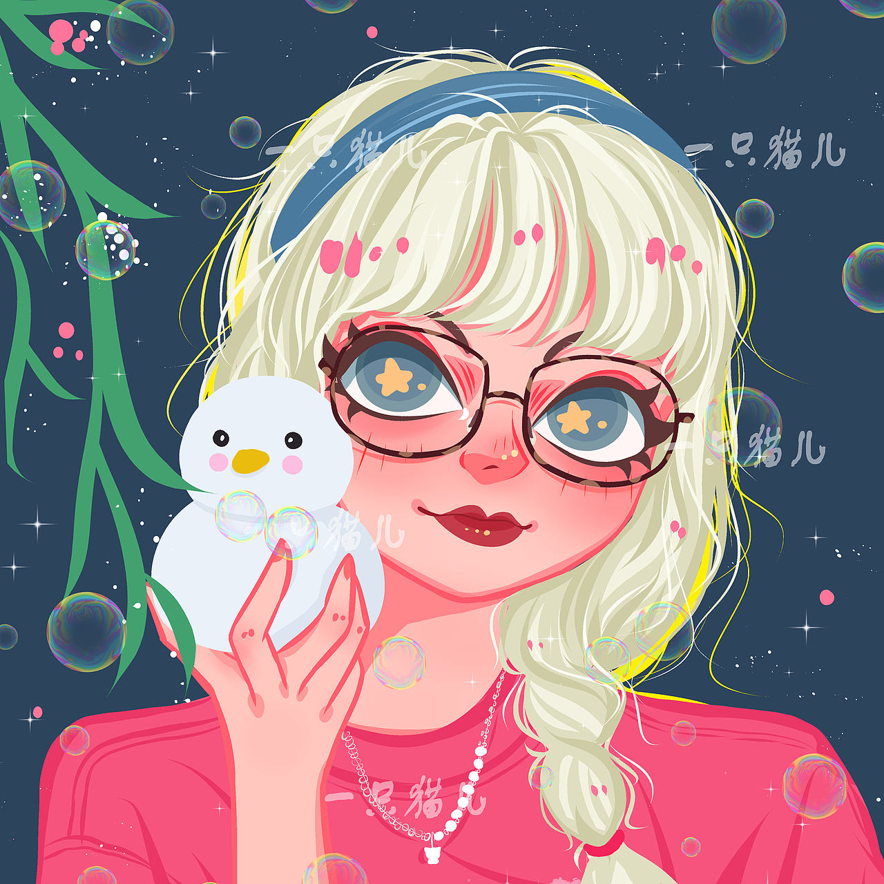 原创卡通头像|插画|艺术插画|一只猫儿鸭_原创作品-站酷zcool