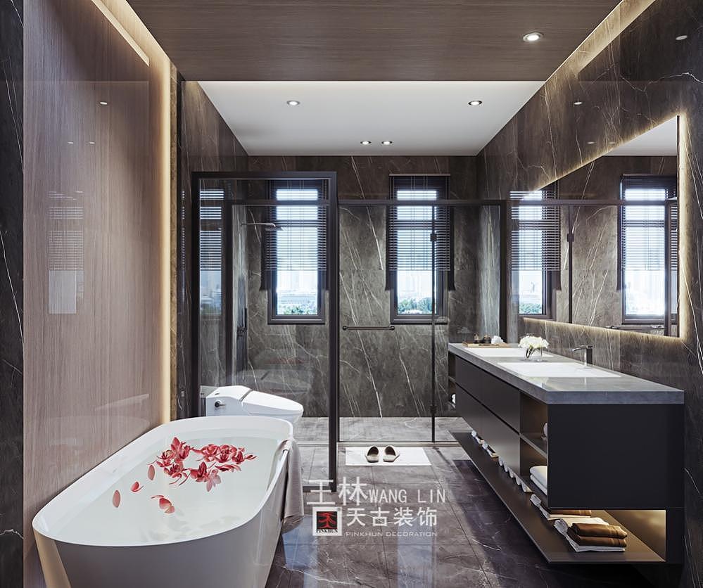 万科十七英里双拼别墅装修,轻奢风格,天古设计师王林