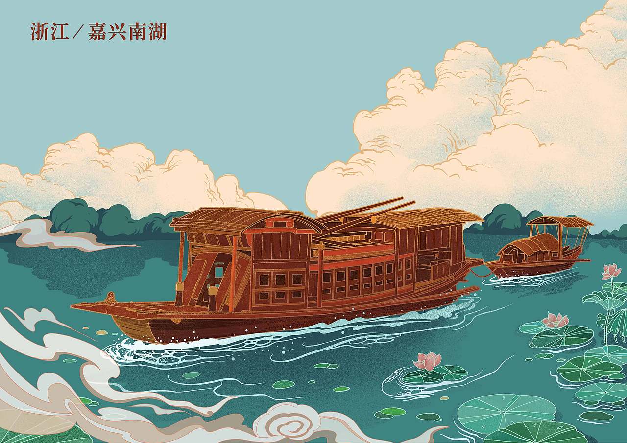 地标景点（图ZMjYxNzY5Njgw） - 艺术插画 - 站酷设计师航雨墨斋原创素材 - 站酷ZCOOL