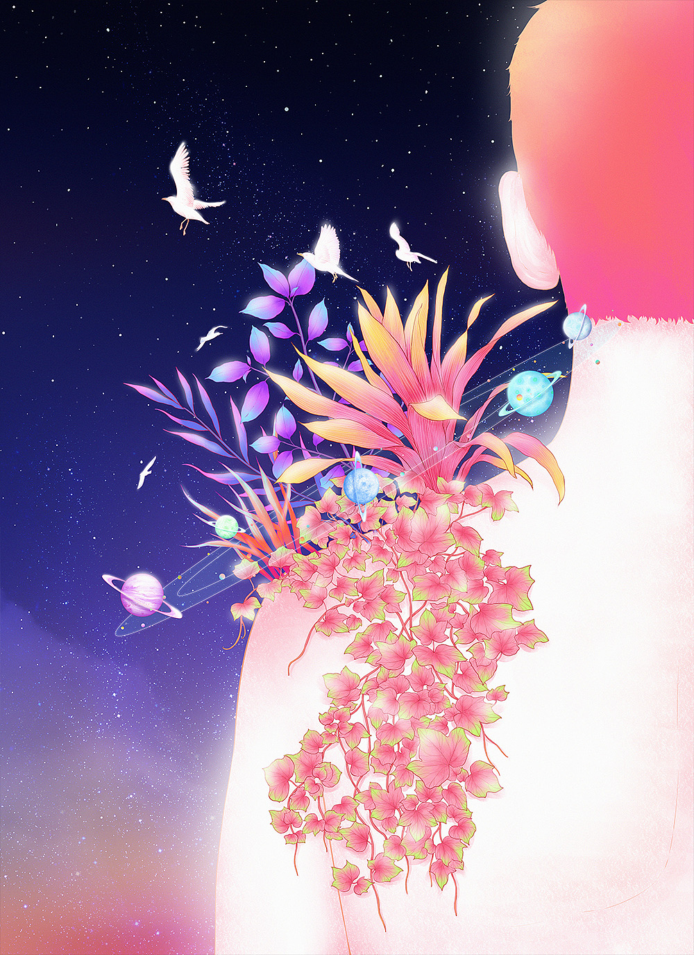 《繁花落梦》（图ZMTAzNTA0NTIw） - 商业插画 - 站酷设计师南国夏原创素材 - 站酷ZCOOL