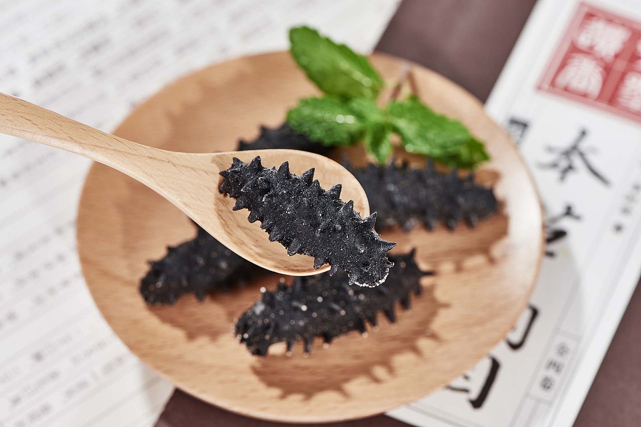 大连速发海参 即食海参 鲜蒸海参拍摄