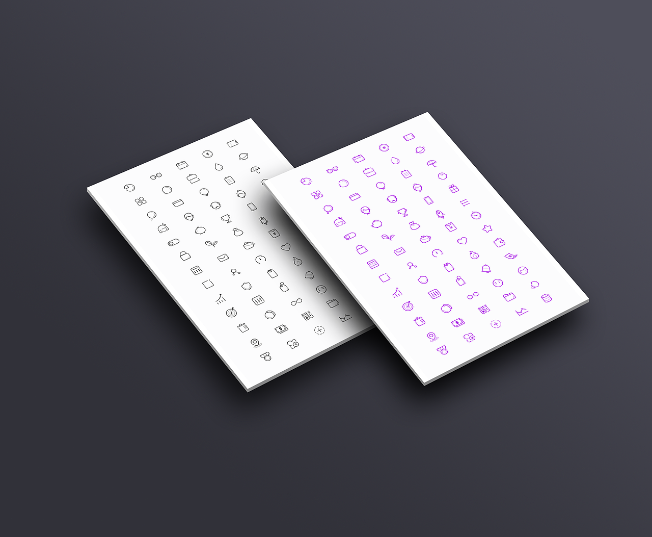 65个线性图标ICON临摹，练习布尔运算、钢笔工具，分享PSD