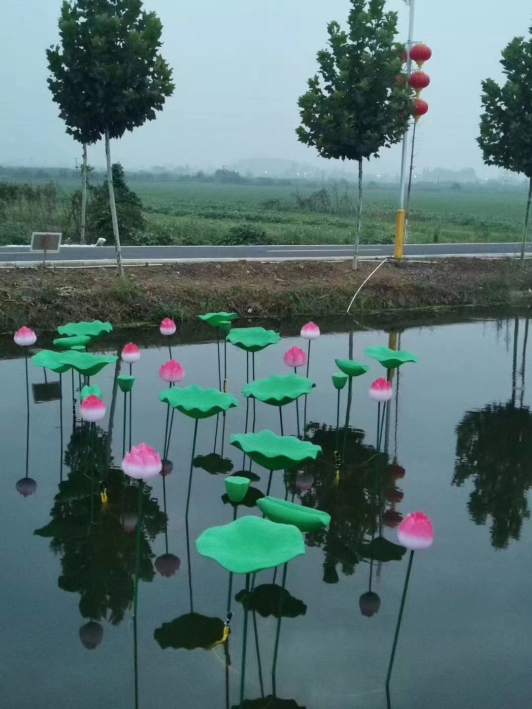 世博led荷花灯水池防水荷花造景灯池塘景观装饰荷花灯