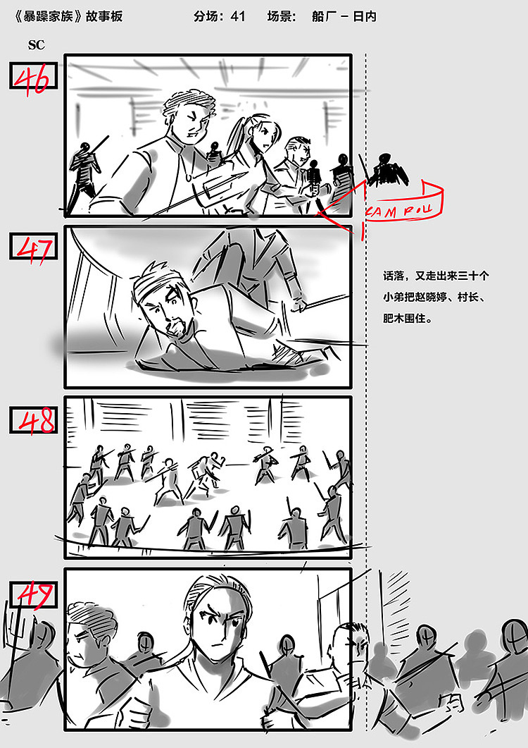 电影《暴躁家族》故事板分镜 单场节选