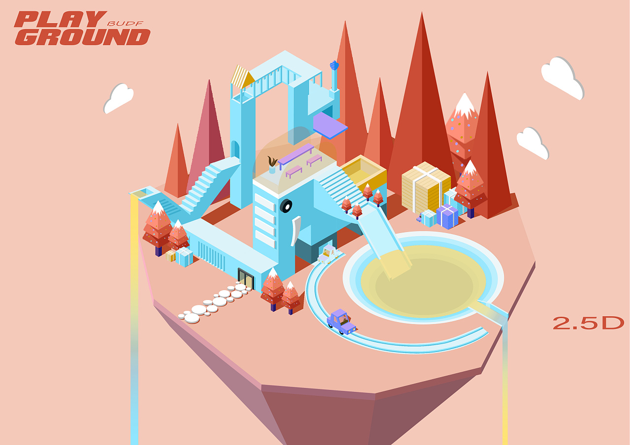 2.5d—小象游乐场|插画|商业插画|fei羊 - 原创作品 - 站酷 (zcool)
