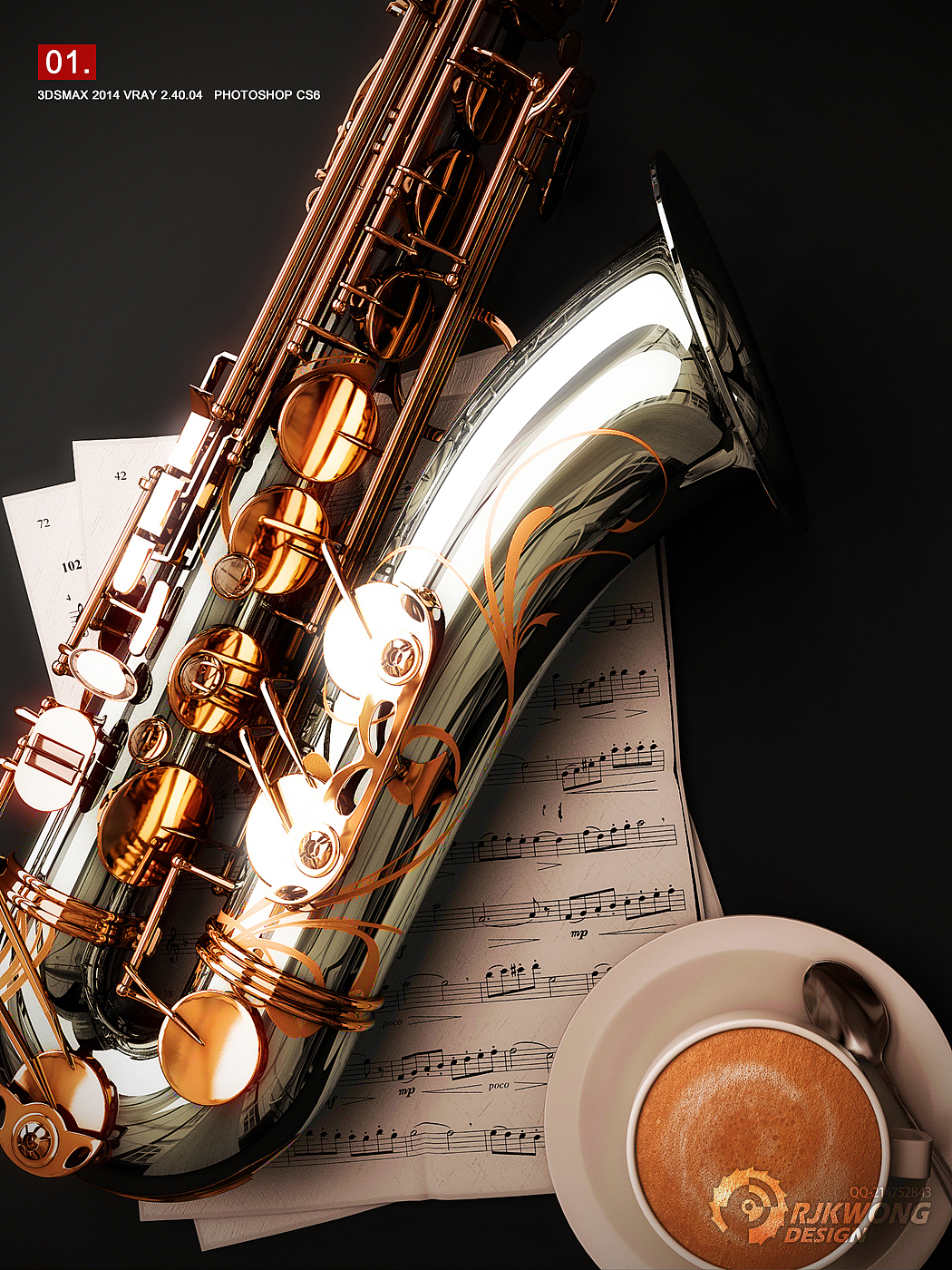 saxophone（图ZMTIwMTI5NzI=） - 其他三维 - 站酷设计师RJKWONG原创素材 - 站酷ZCOOL