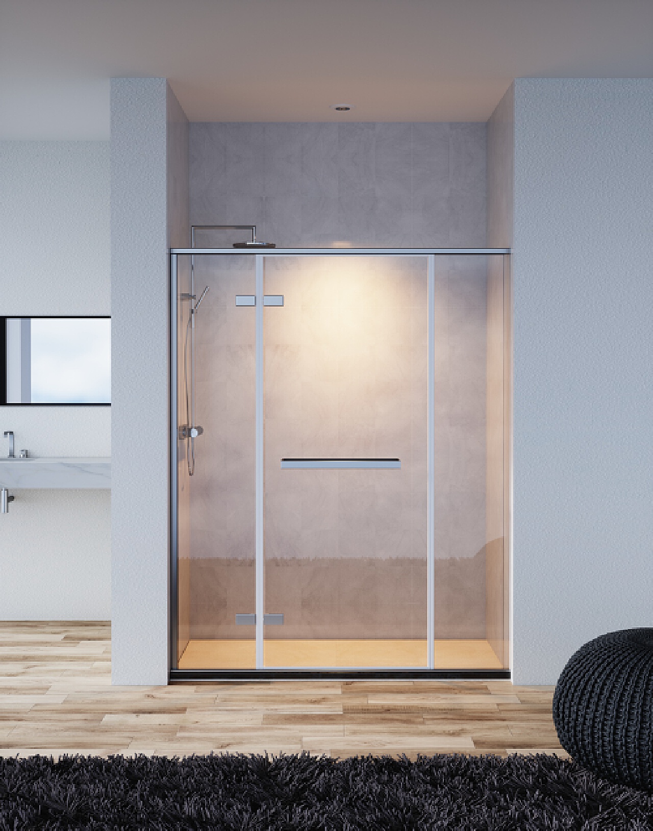 卫生间小为何不做个砖石型淋浴房 - 红鼻子创意设计设计效果图 - 每平每屋·设计家