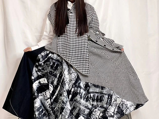 开叉setup千鸟格meikeiin原创设计手作