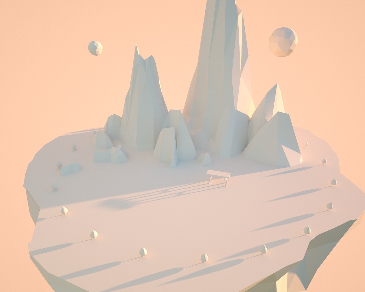 试做lowpoly风格小场景