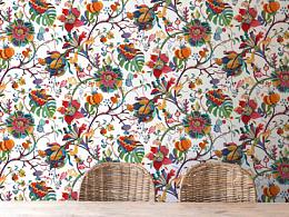 Wall covering design for Poppy Studio