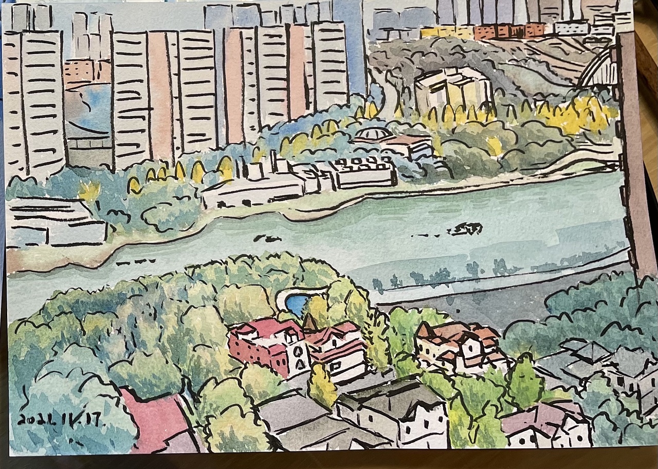 成都公园城市绘画图片