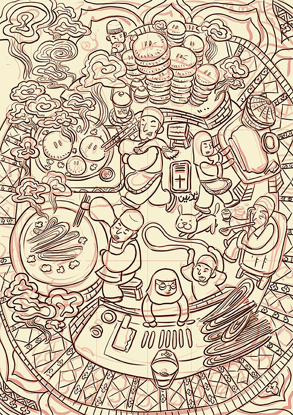 关于宁夏的古尔邦节|插画|商业插画|沙特阿普 - 原创作品 - 站酷