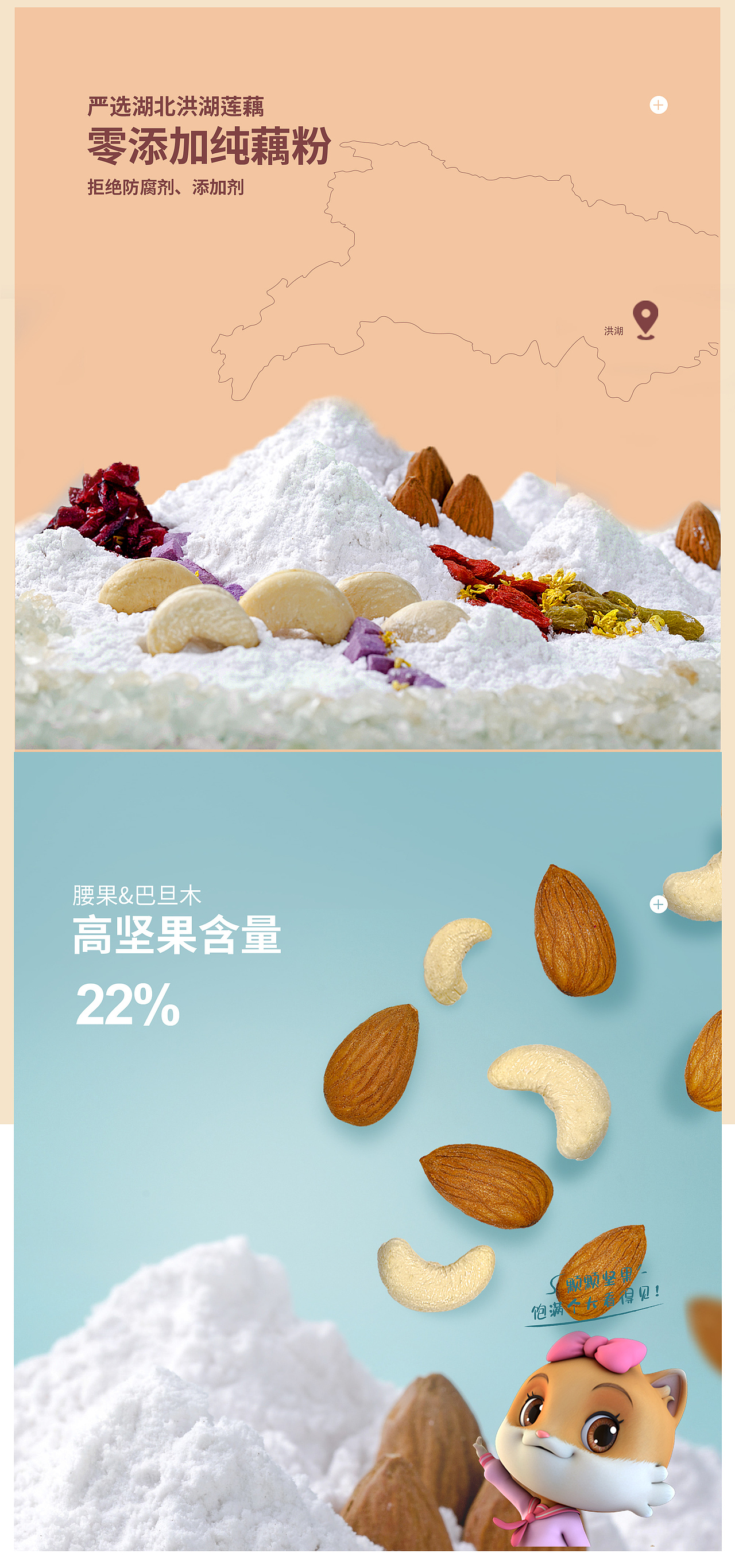 三只松鼠每日坚果藕粉详情-全案（图ZMjg2MDU2ODI0） - 电商 - 站酷设计师辛迪的猫咪原创素材 - 站酷ZCOOL