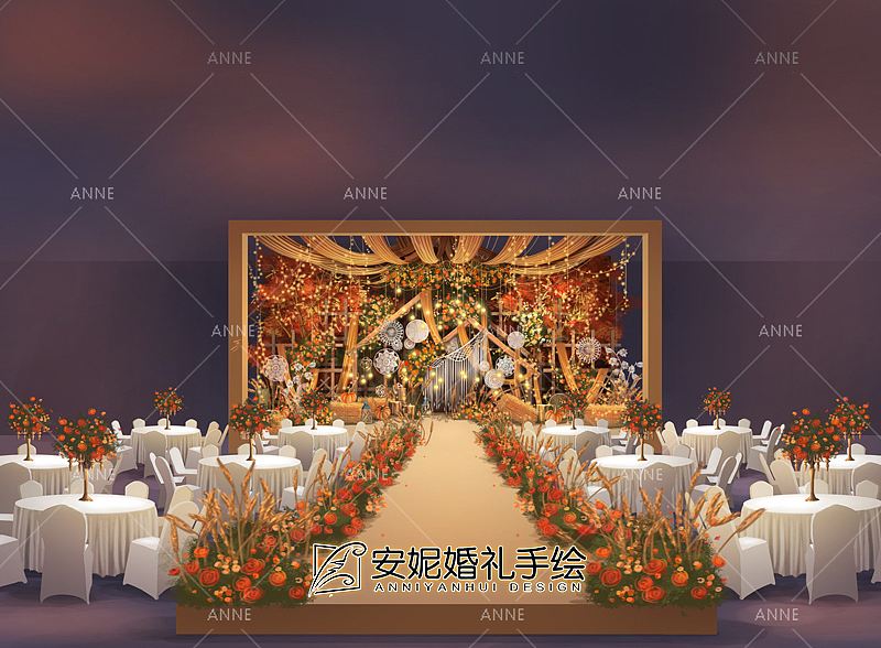 知秋（图ZMTY3NDMzNzQ0） - 舞台美术 - 站酷设计师安妮婚礼手绘原创素材 - 站酷ZCOOL