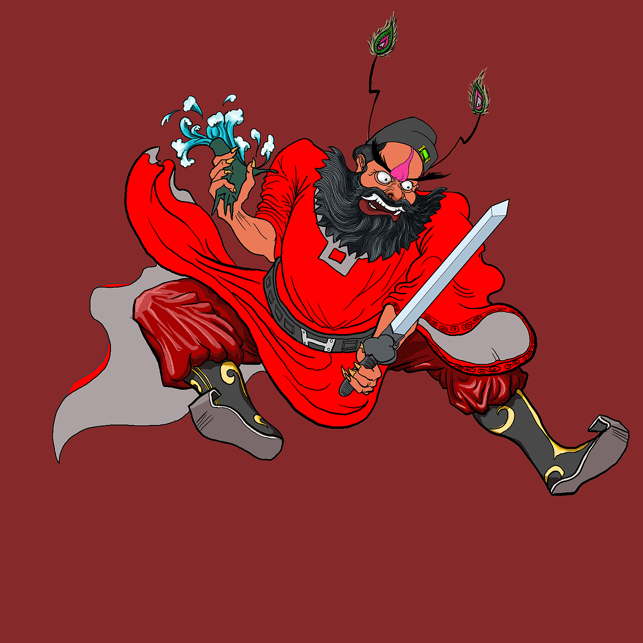 钟馗斩鬼带步骤