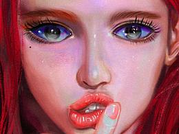 《厚涂少女，臨摹》