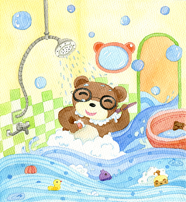 为谭旭东老师的《小熊的星河湾》绘制的封面和内插