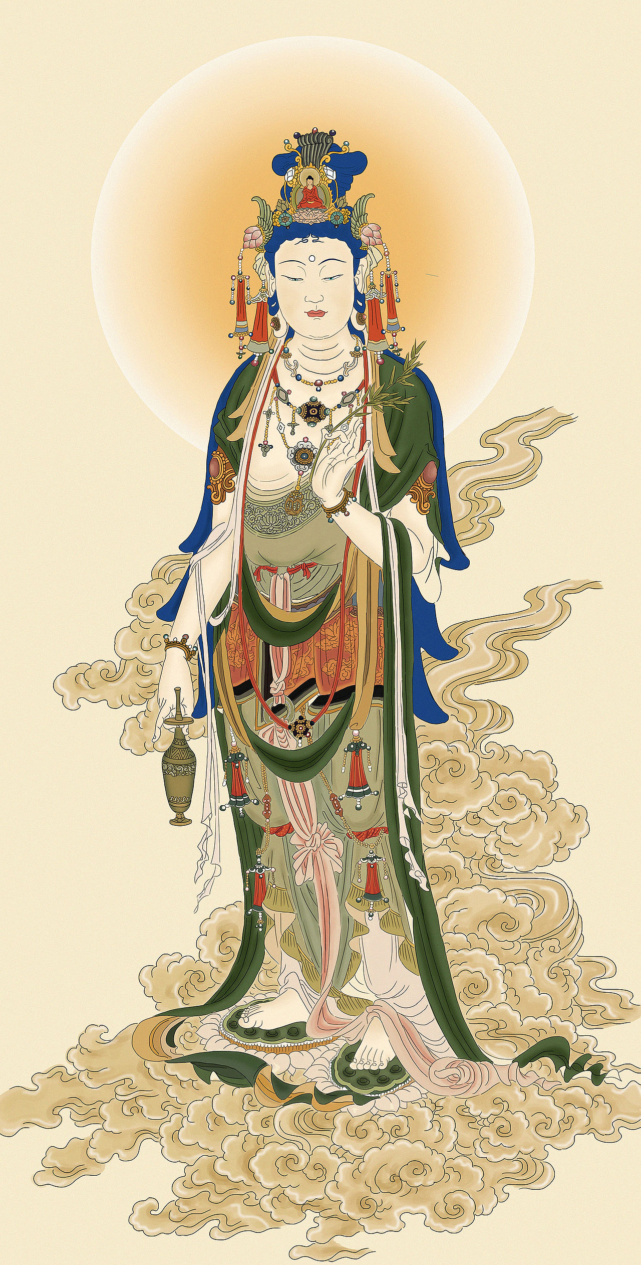 杨柳观音|插画|创作习作|小岛设计_原创作品-站酷zcool