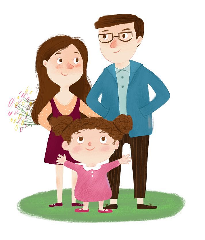 相亲相爱一家人（图ZMTc3OTk1NjI4） - 儿童插画 - 站酷设计师倾心闻沨原创素材 - 站酷ZCOOL