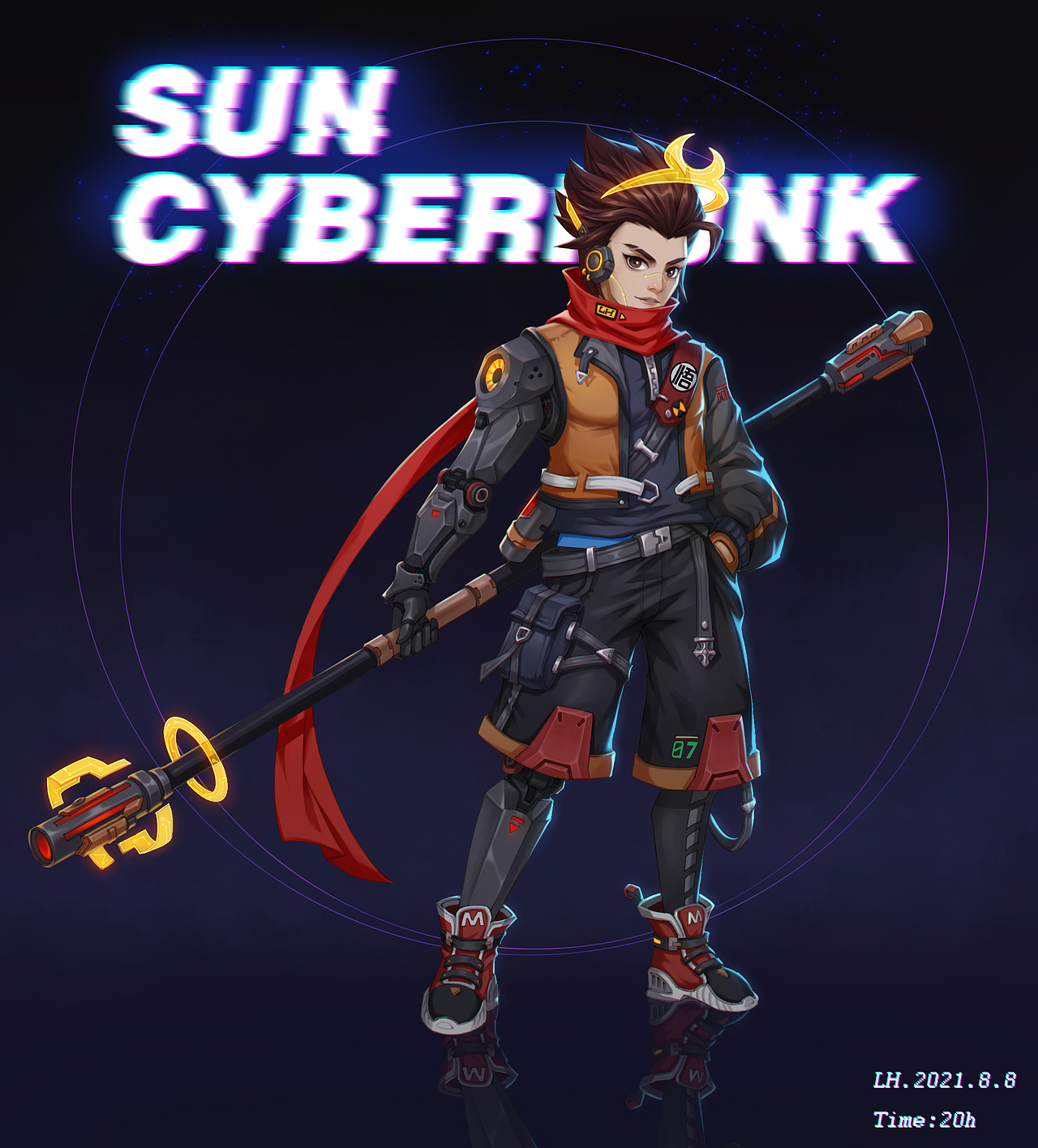 新风格尝试,悟空加上赛博朋克风会有什么画学反应呢长沙/设计爱好者/1