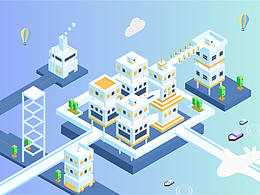 2.5D插畫(huà)-城市場(chǎng)景