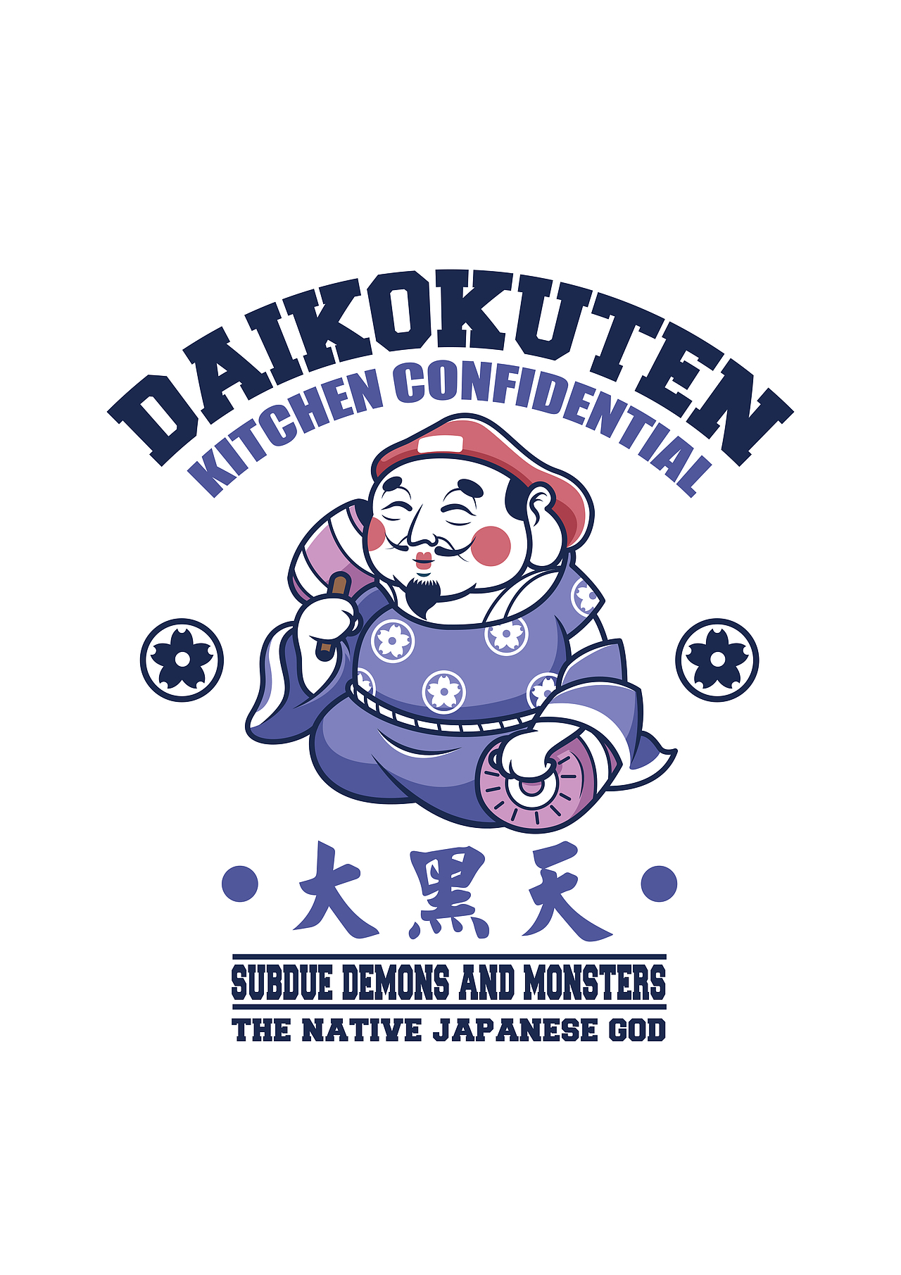 潮里潮气七福神图案设计