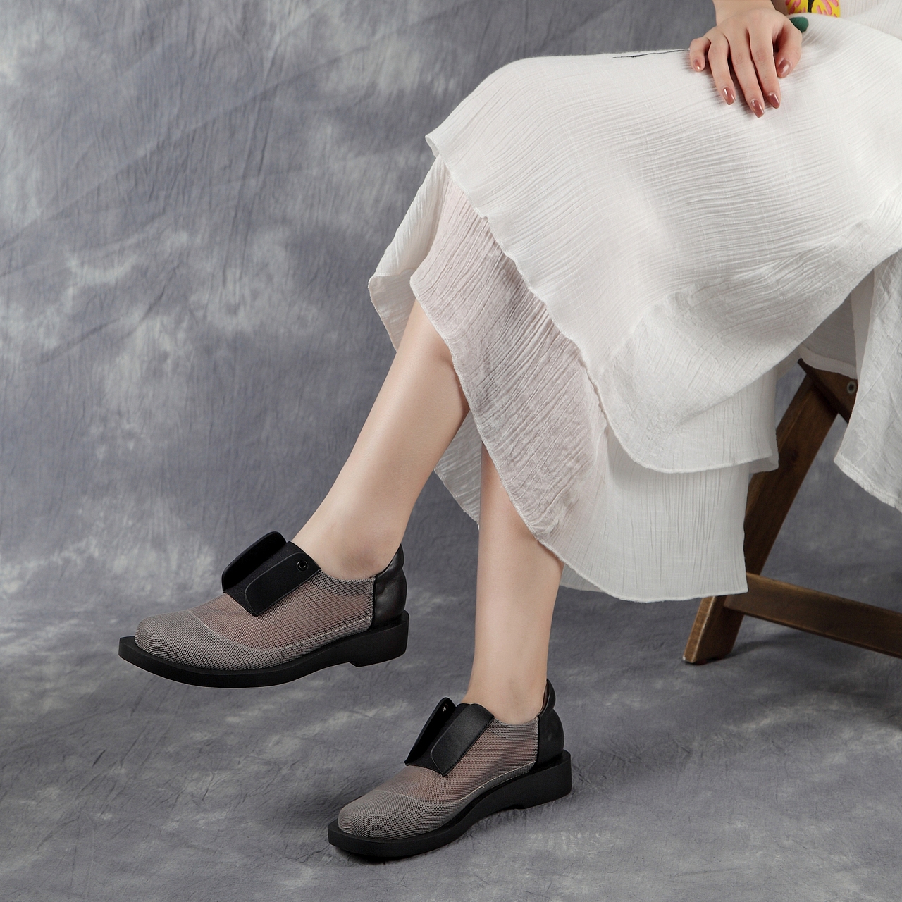 复古风厚底凉鞋拍摄女鞋网拍淘宝摄影图片