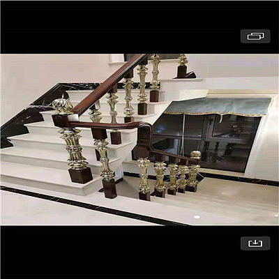 楼梯铝艺扶手加工厂家 简约铝镁合金楼梯立柱众钰订制