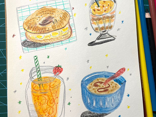 手绘食谱Vol.64 🥯🍹🥤🥣