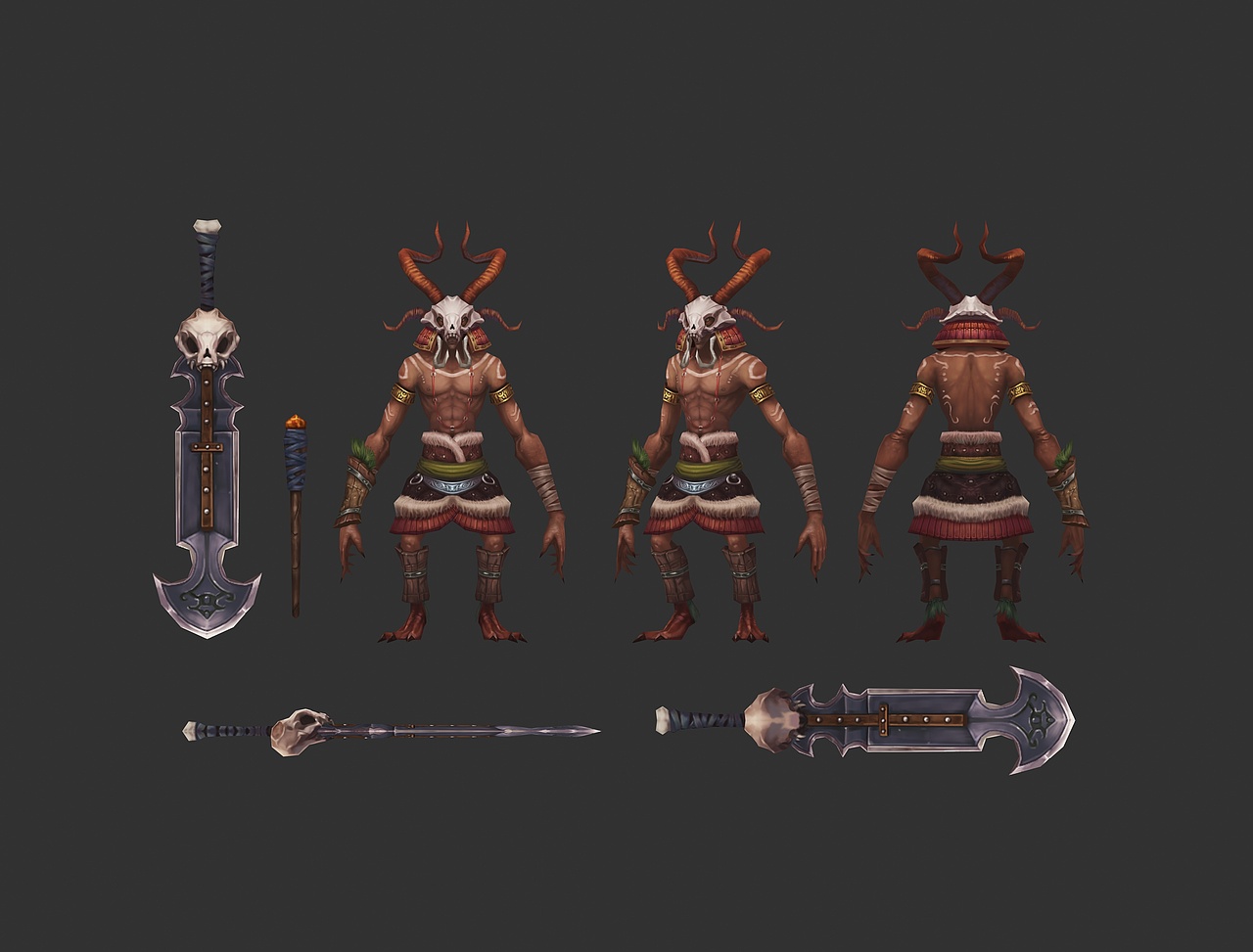 部落男角色模型（图ZOTEwNDM1NTY=） - 人物/生物 - 站酷设计师DeDeMaCool原创素材 - 站酷ZCOOL